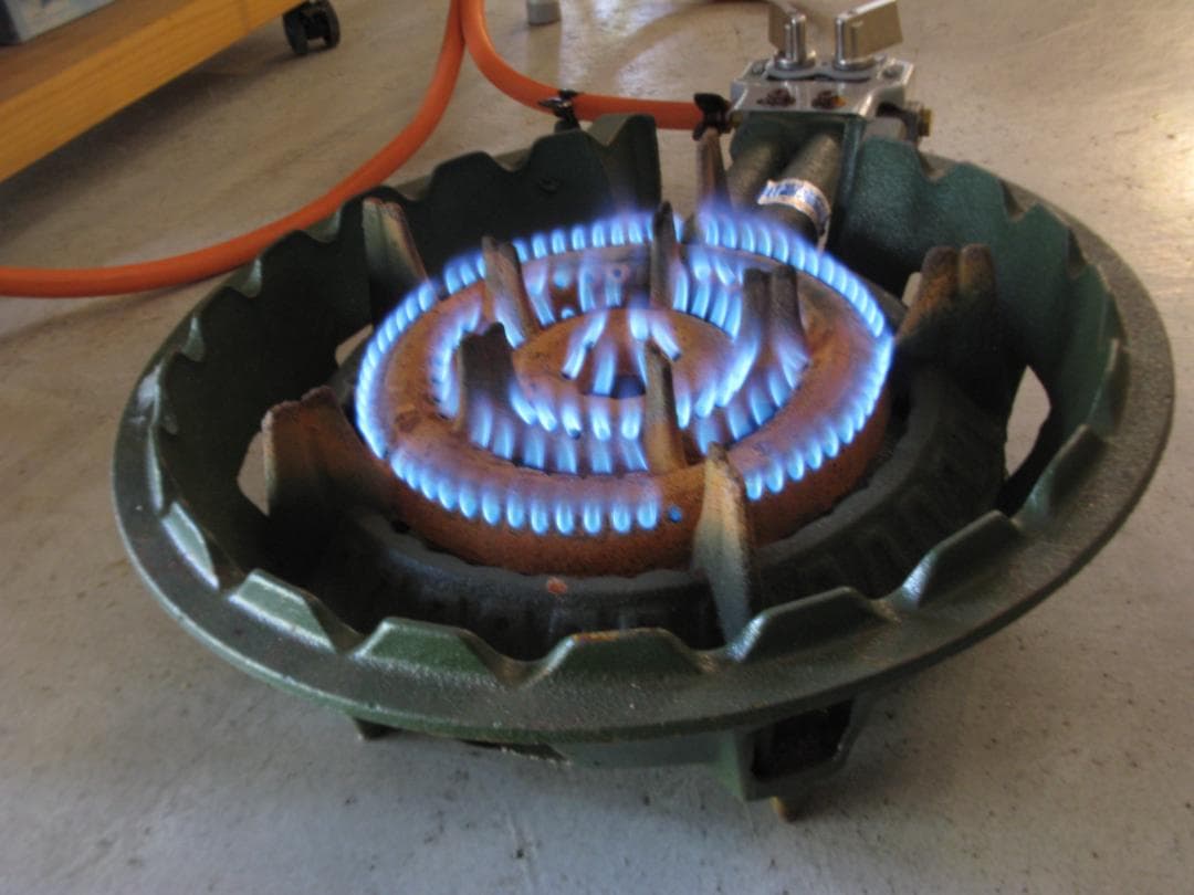 ☆　業務用　LPガス用　ガスコンロ　二重バーナー　昭和レトロ　☆