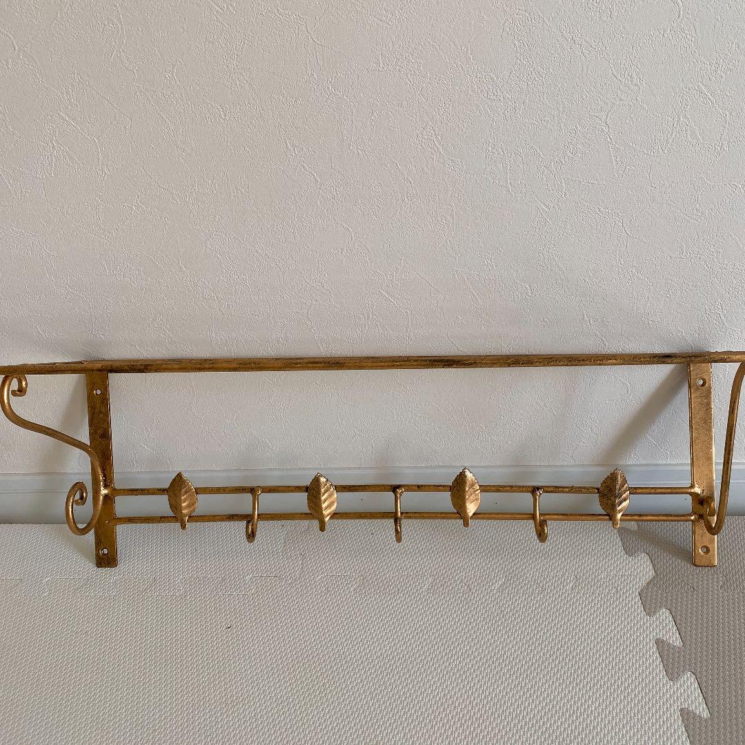 アイアン 棚 フック付き アンティークゴールド 新品未使用 シェラフ