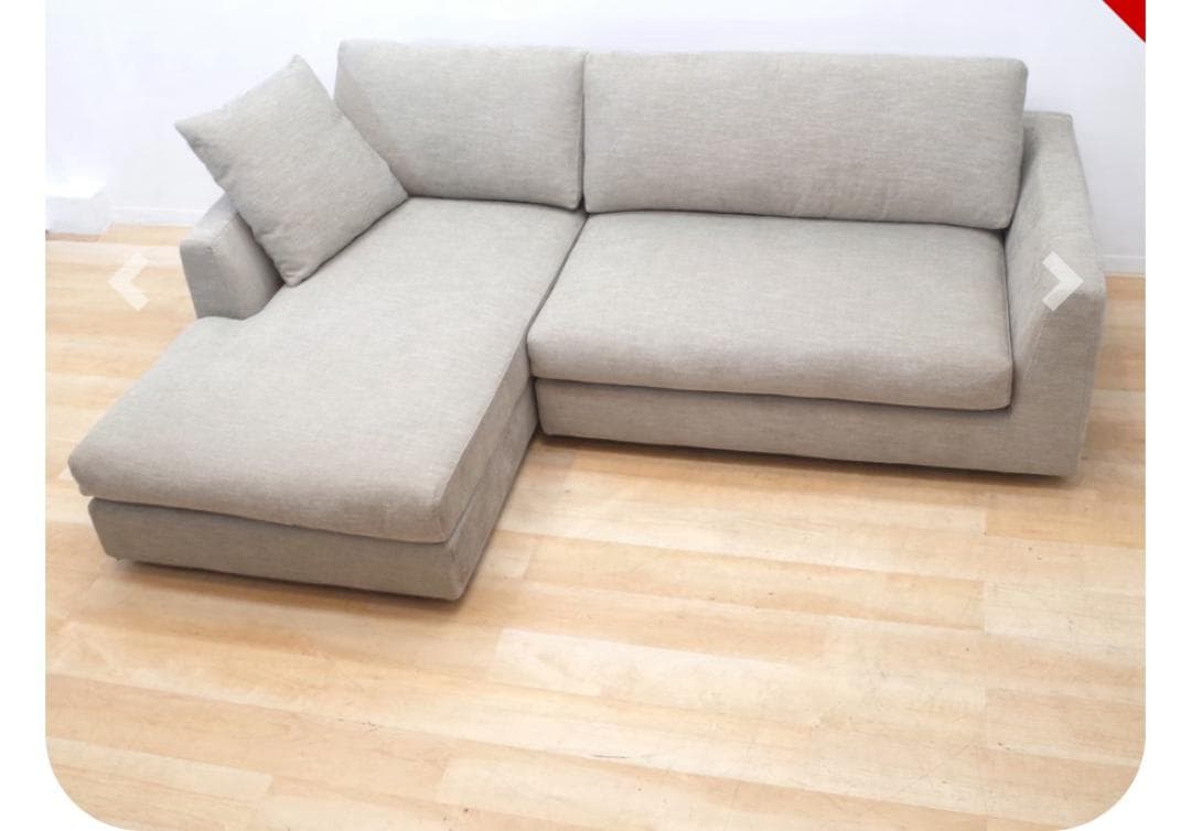 L字型グレーソファ　ファブリック 186