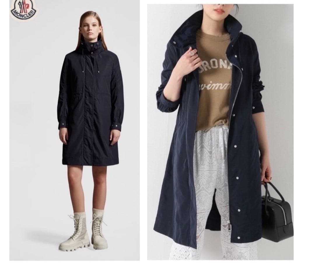 《未使用に近い》モンクレール　ナイロンロングコート