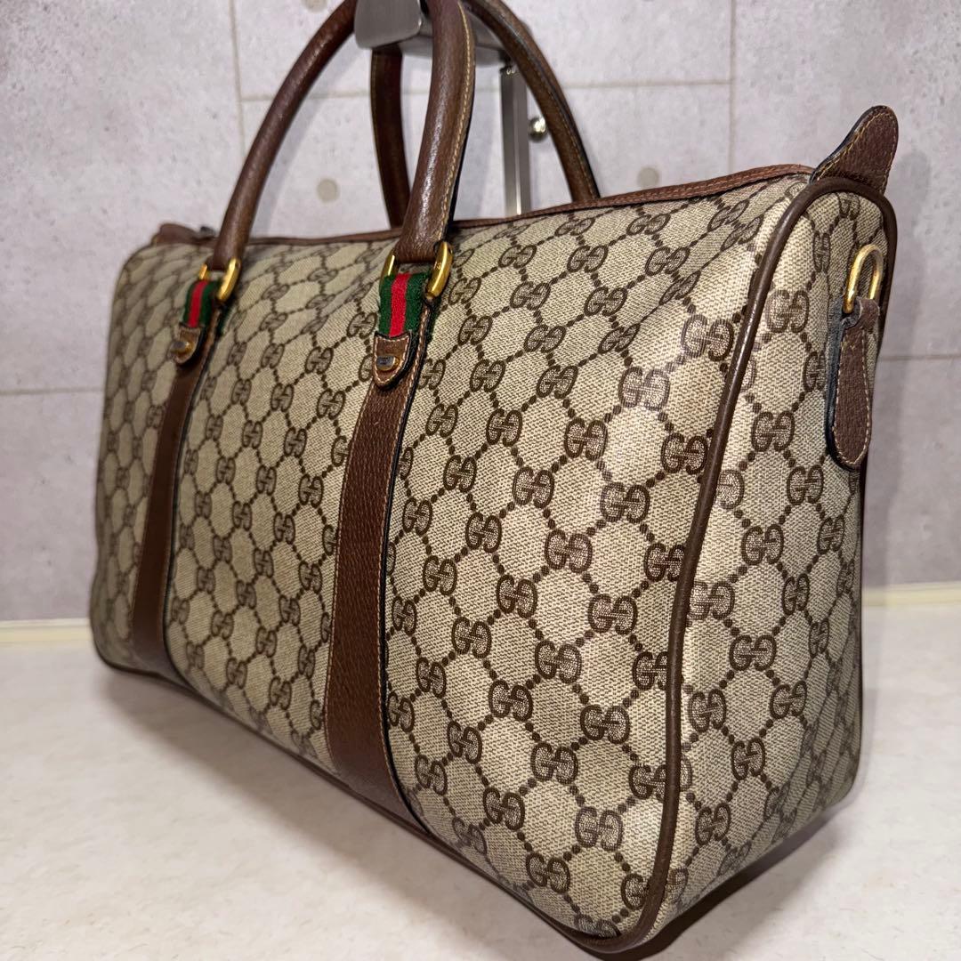 GUCCI オールドグッチ ミニボストンバッグ シェリーライン GGスプリーム