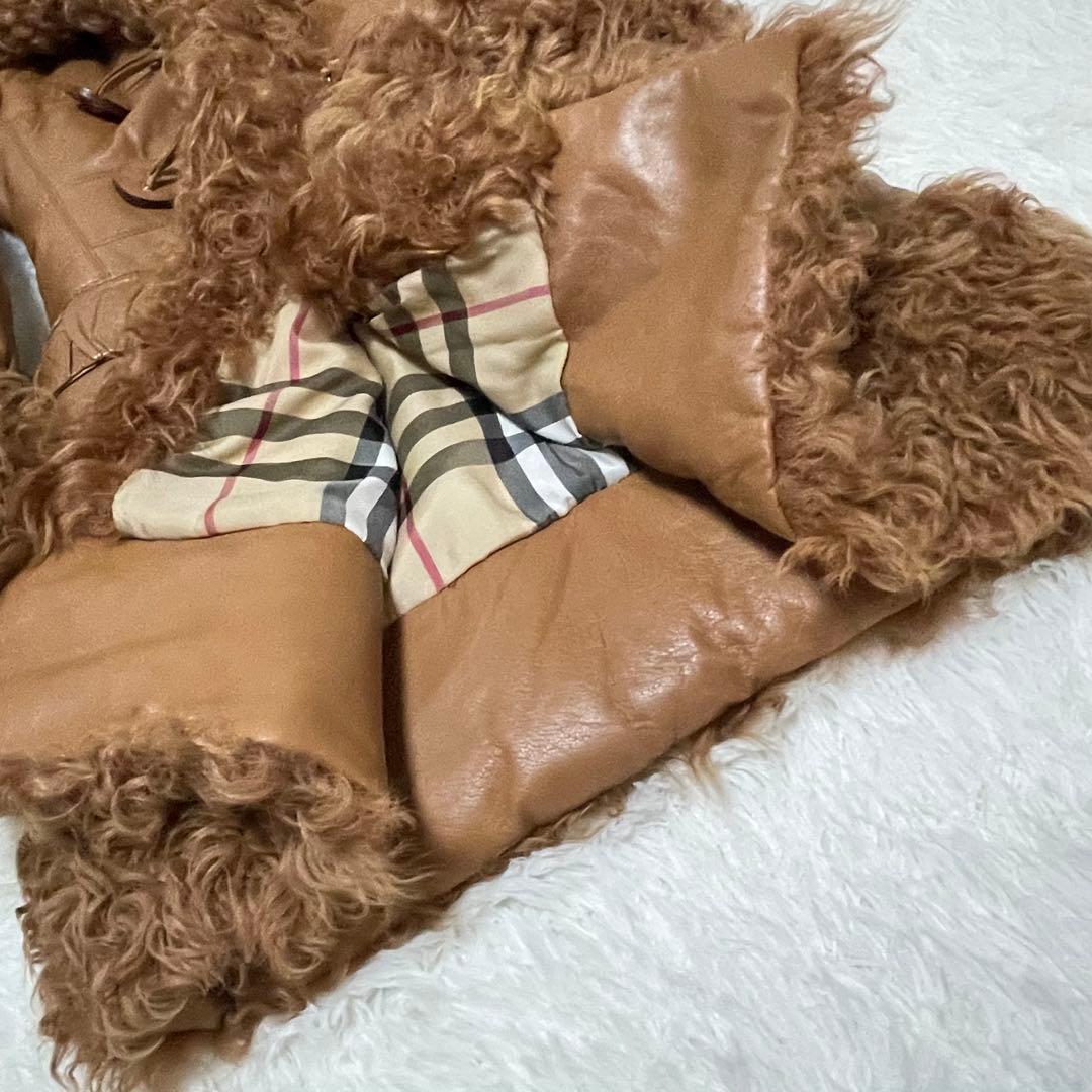 極美品✨バーバリーブルーレーベル ラムレザーコート羊革 チキャンラムファー M