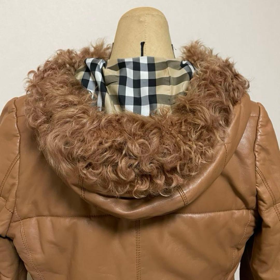 極美品✨バーバリーブルーレーベル ラムレザーコート羊革 チキャンラムファー M