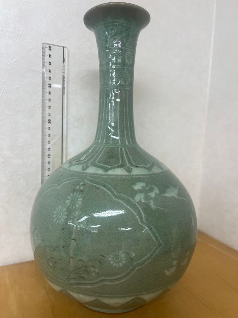 朝鮮李朝高麗天球瓶　古美術　唐物コレクション韓国骨董　アンティーク江戸　青磁