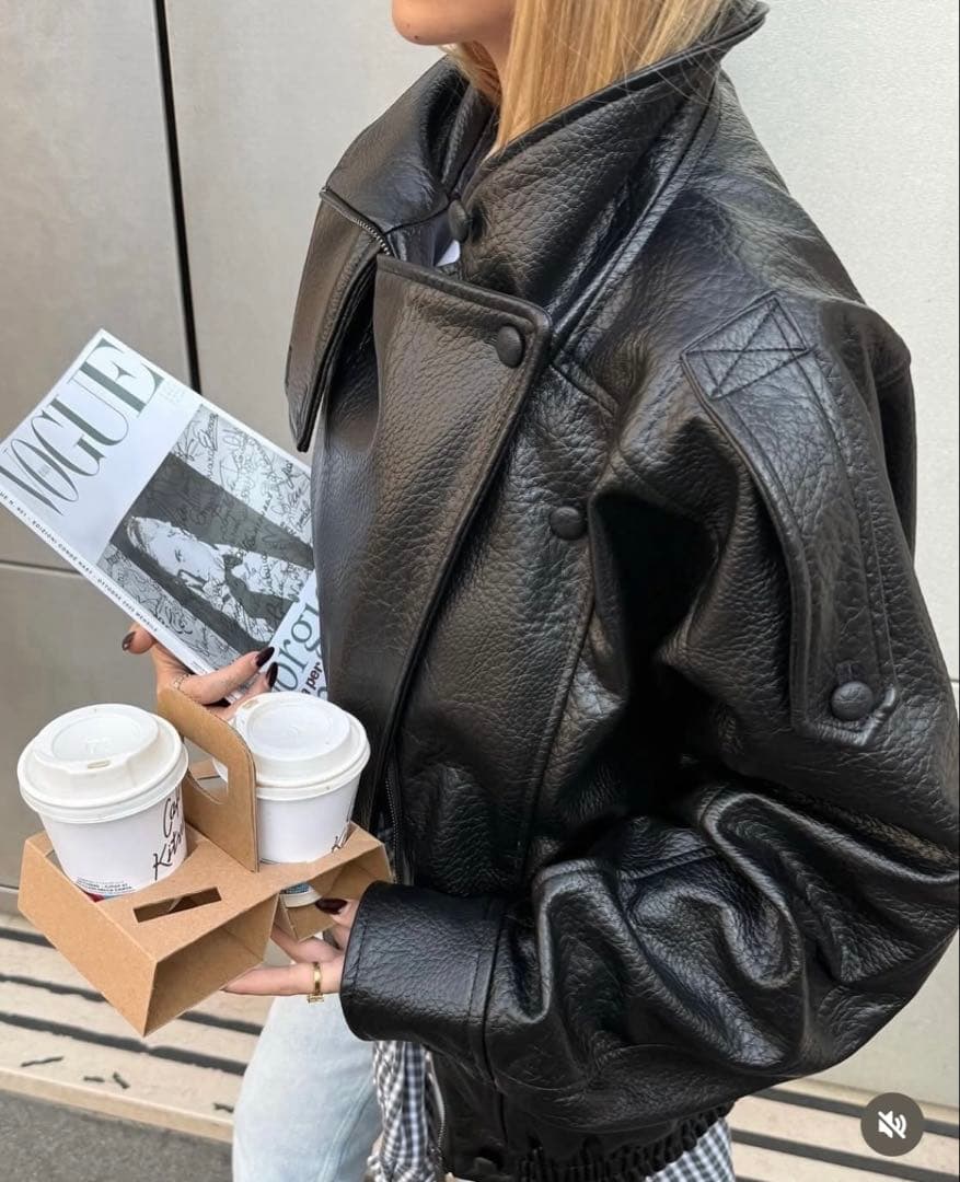 【希少完売モデル】ZARA フェイクレザージャケット