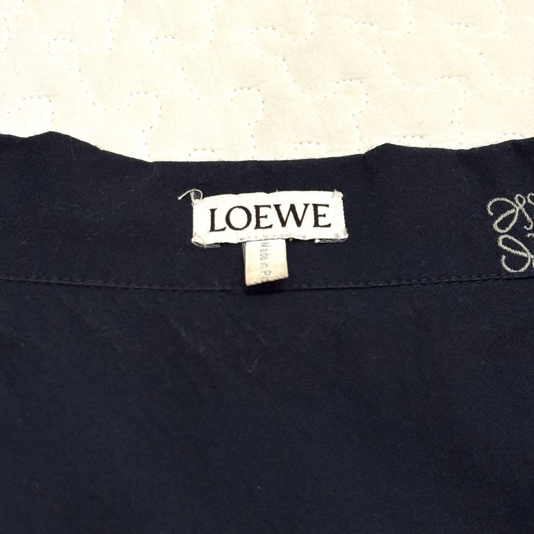 ☆人気☆LOEWE アナグラム総柄 オープンカラーシャツ 刺繍 ロゴ M