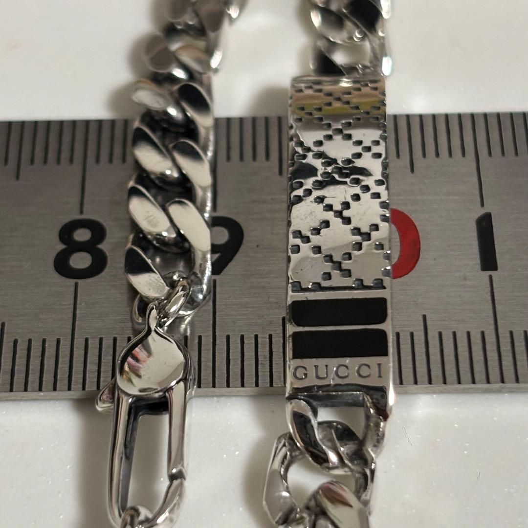 GUCCI 新品同様品　ディアマンテプレートブレスレット　極美品　925シルバー