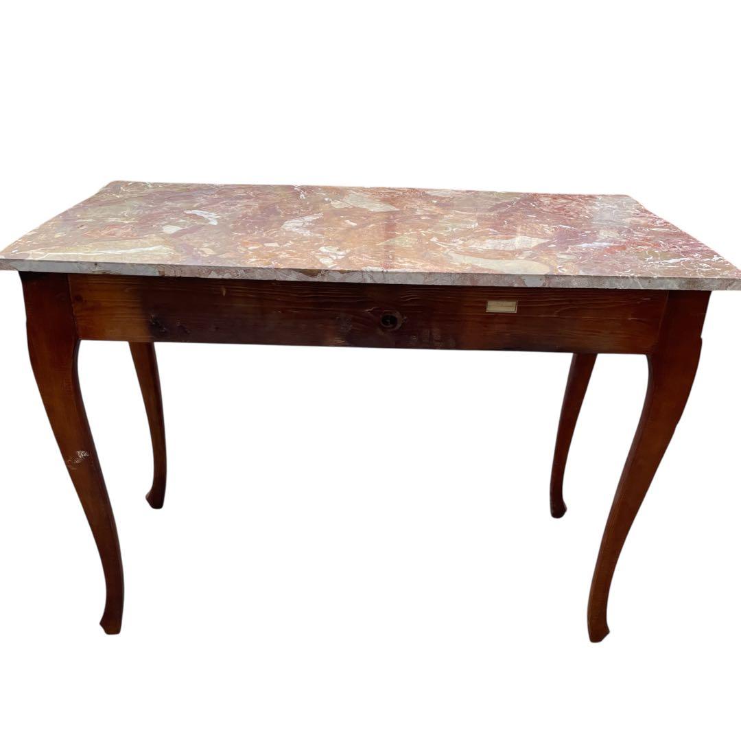 イタリア製　アンティーク調 大理石 サイドテーブル 猫脚　コンソールテーブル