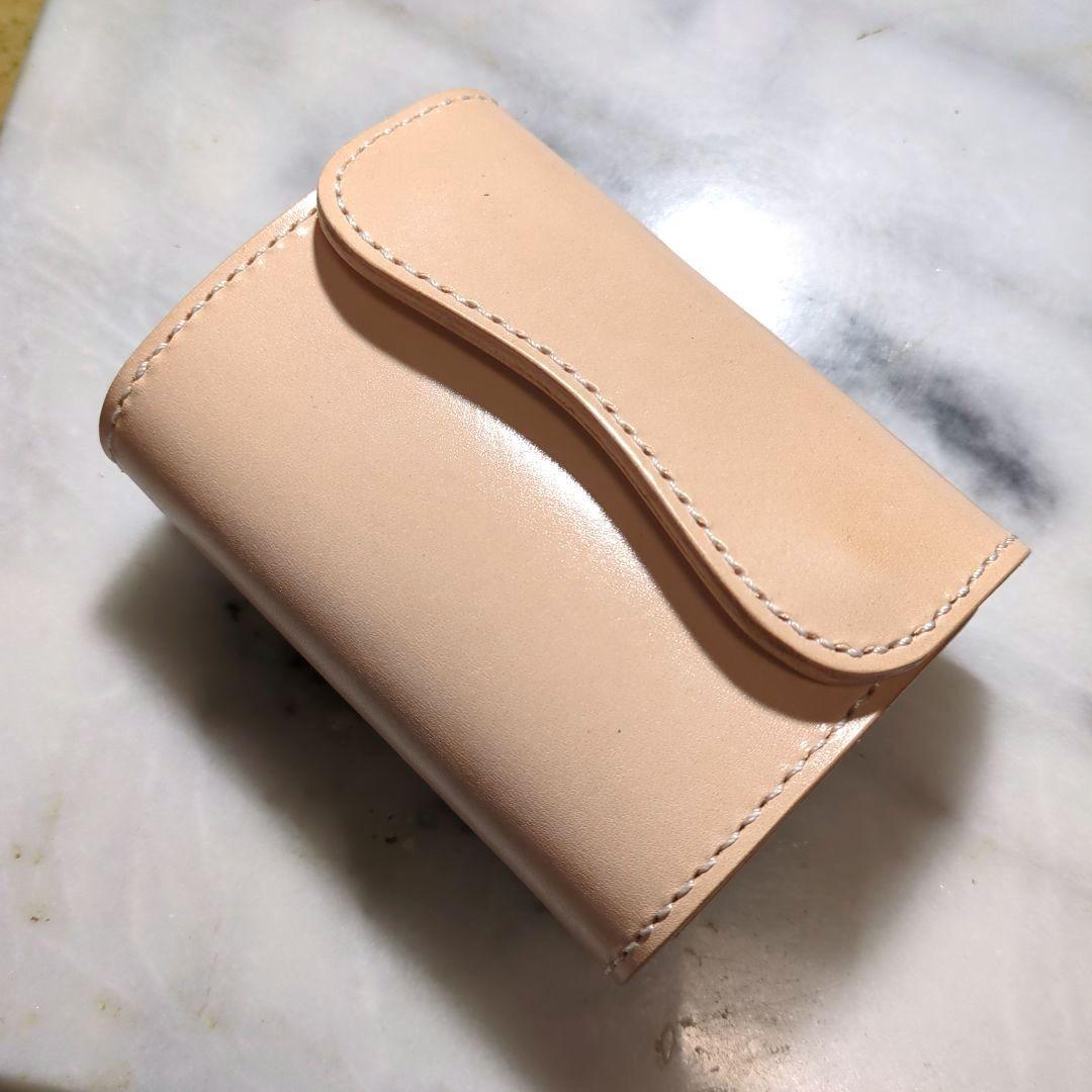 姫路ヌメ革 2つ折り財布 ハンドメイド ハーフウォレット ショートウォレット