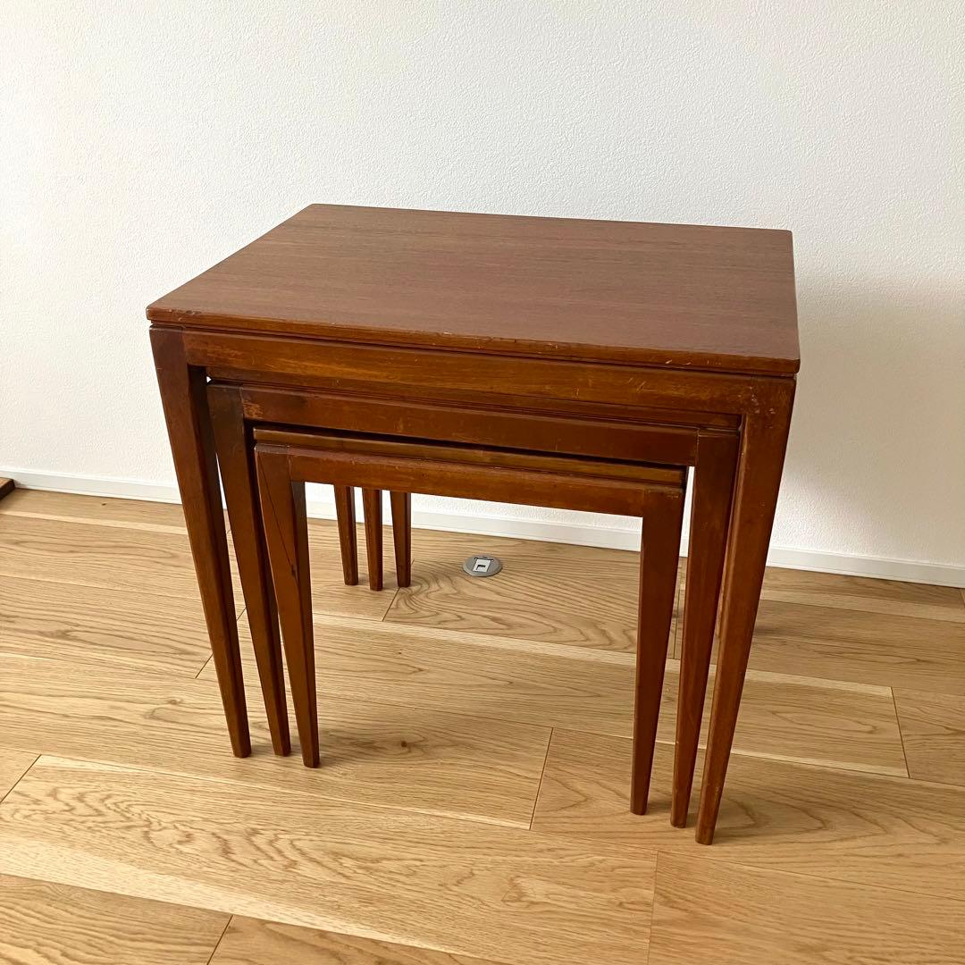 【美品】70B イギリス ヴィンテージ チーク ネストテーブル　家具