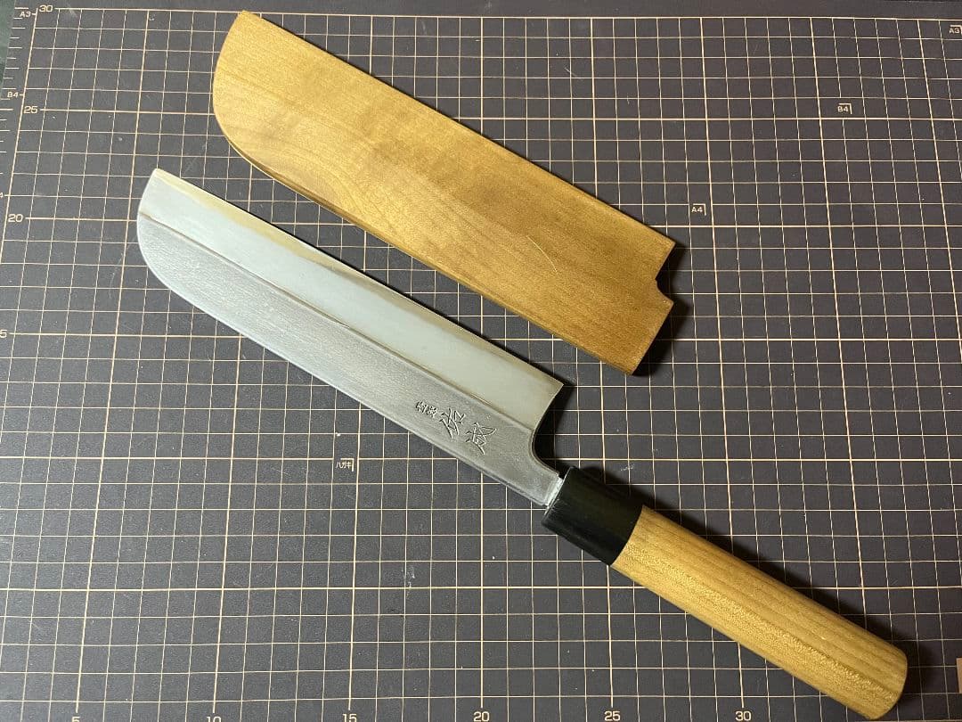佑成 むきもの 薄刃包丁 水牛柄 白鋼ニ 刃渡り21cm 祐成 包丁 美品
