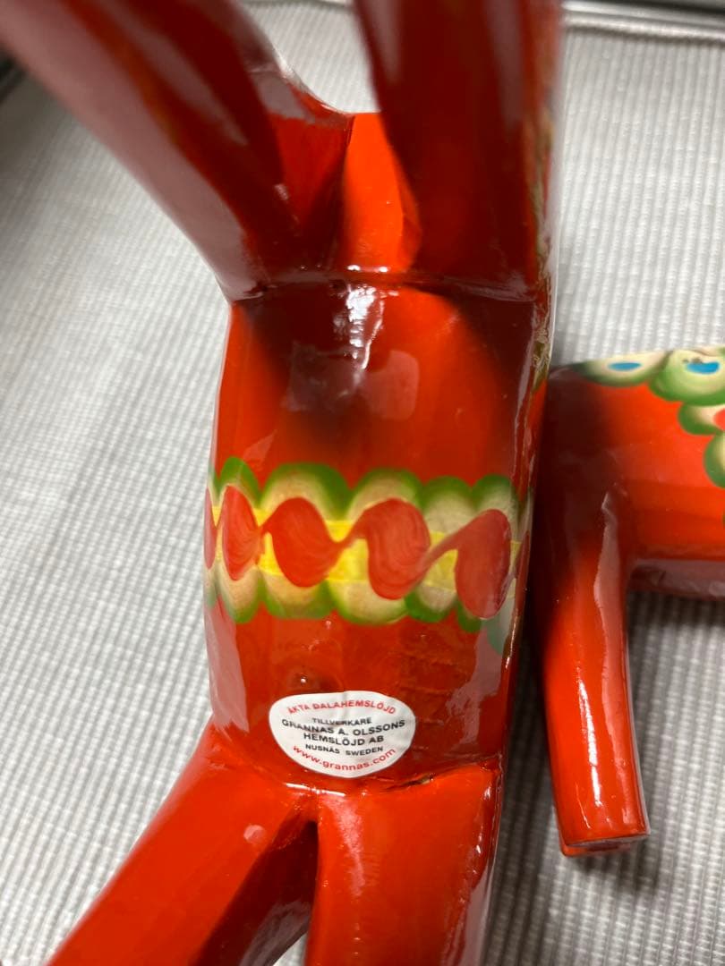 スウェーデン 郷土玩具 木製 ダーラナホース セット 大中小 3頭　赤