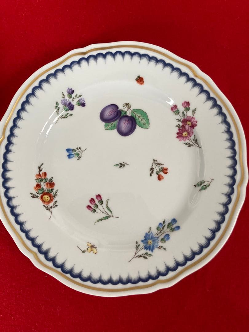 【美品】リチャードジノリ イタリアンフルーツ 19cm プレートセット　ケーキ皿