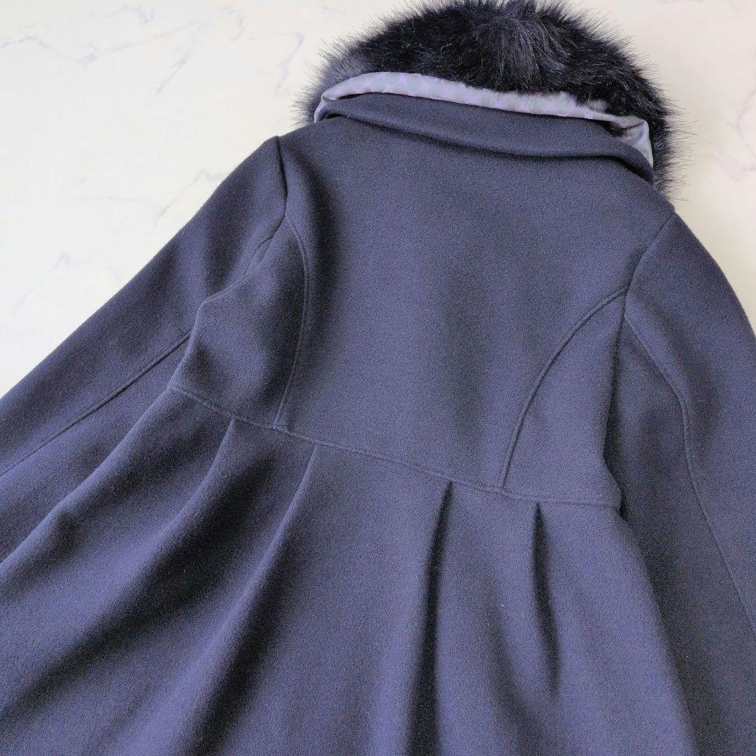 ANNASUI mini アナスイ ロングコート ファー 2way 紺色 130