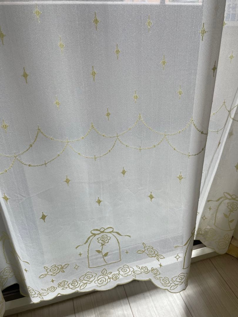 美女と野獣 裏地付 遮光カーテン レースカーテン