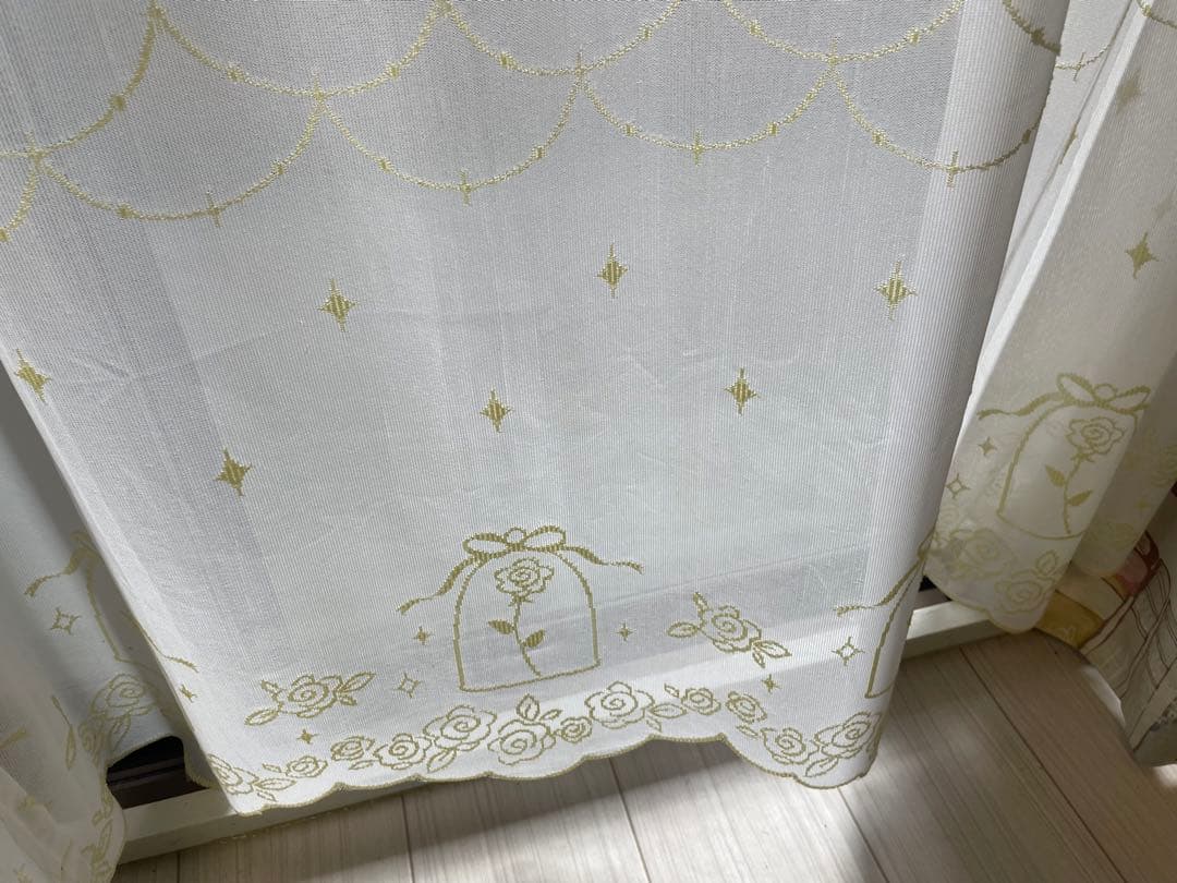 美女と野獣 裏地付 遮光カーテン レースカーテン