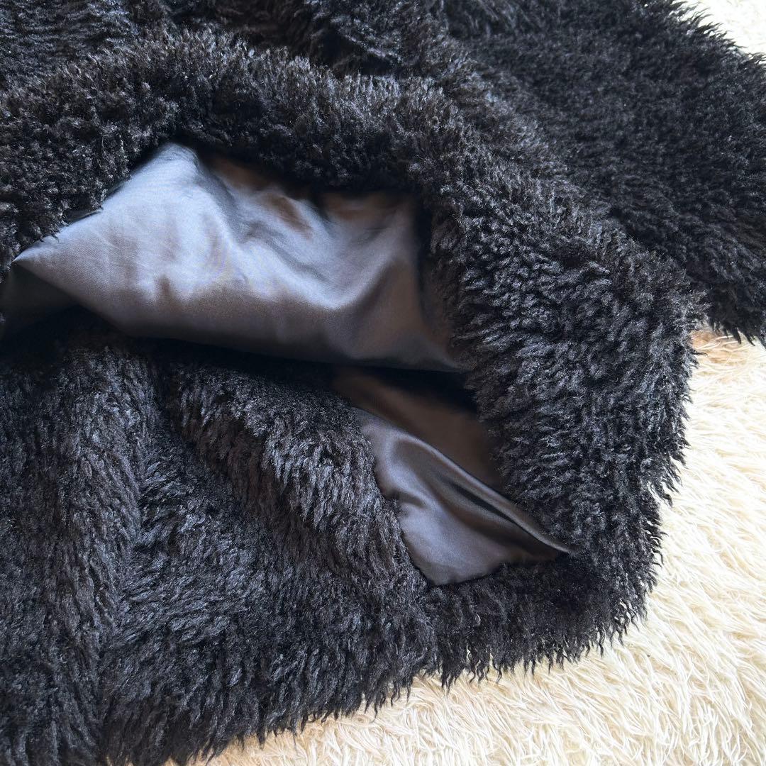 未使用級✨️マリークワント アーカイブ ファー コート ブラック 黒 シャギー