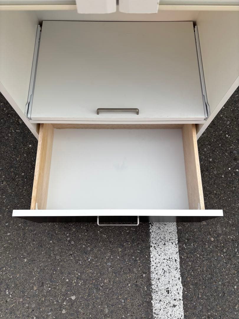 レンジボード 食器棚 ホワイト x ブラック