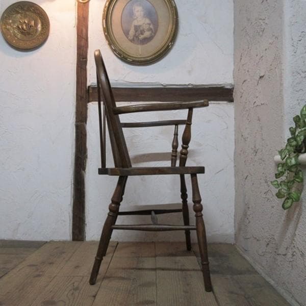 イギリス アンティーク 家具 アームチェア キッチンチェア 英国 4734e