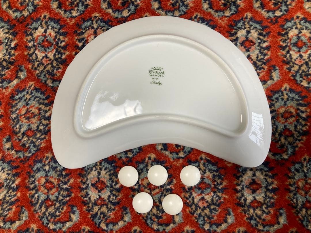 リチャードジノリ　ベッキオホワイト　クレッセントプレート　24cm 6枚