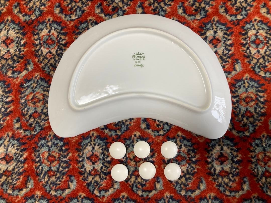 リチャードジノリ　ベッキオホワイト　クレッセントプレート　24cm 6枚