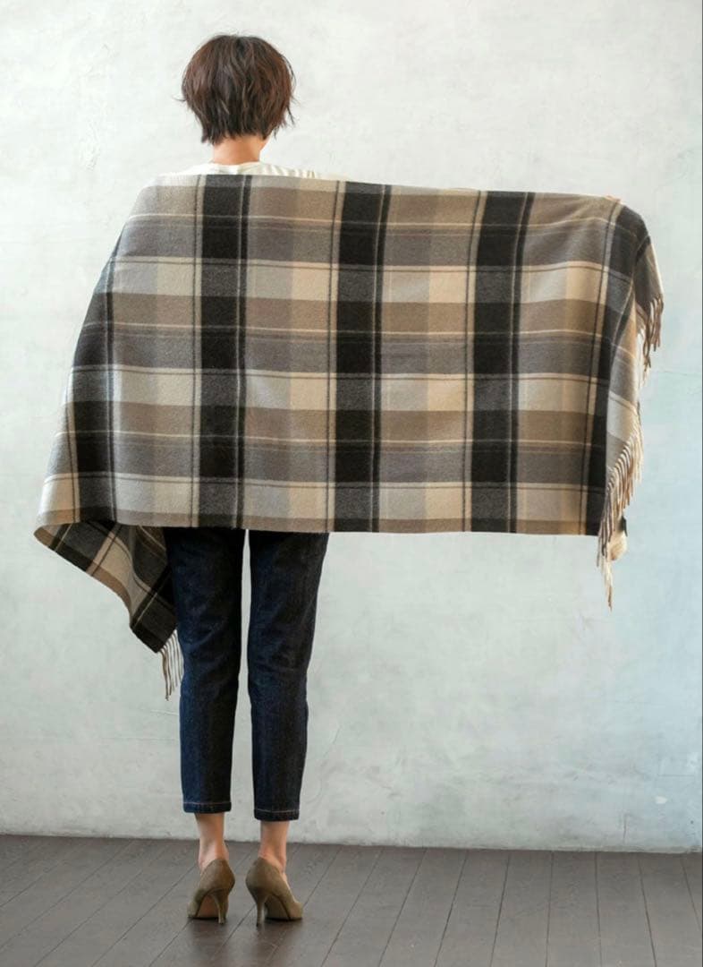 【LUXE】チェック柄カシミヤストール