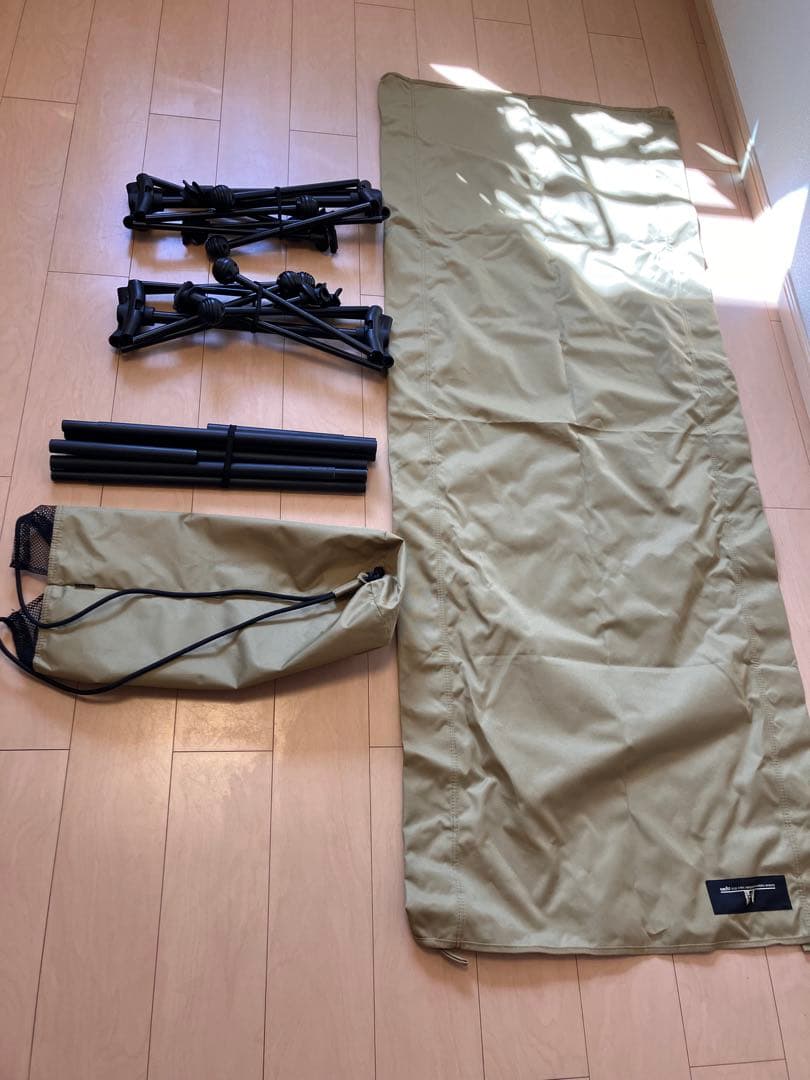 キャンバス製折りたたみコット ベージュ