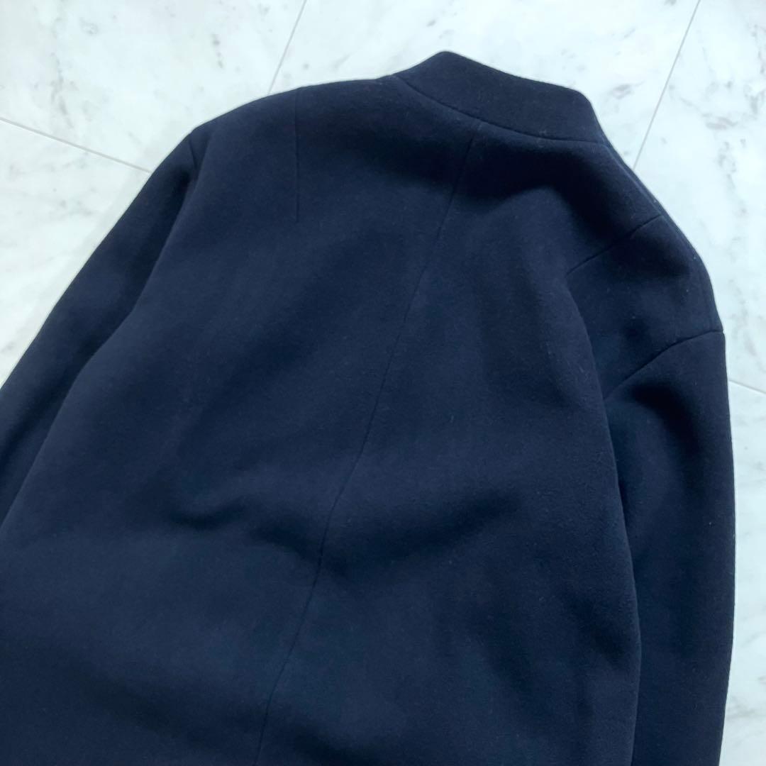 ノーブル MTRチェスターディテールVカラーコート ネイビー 36 カシミヤ混