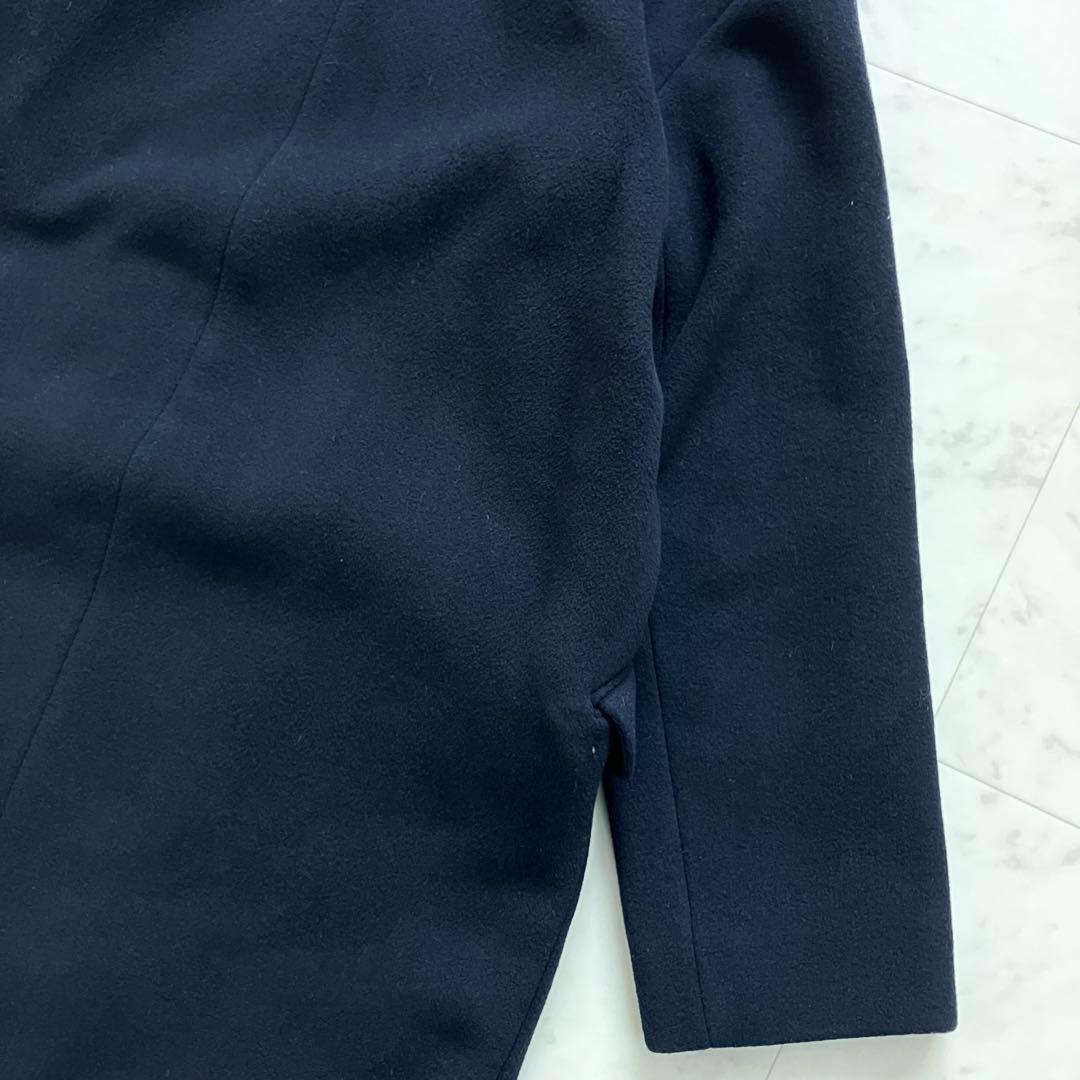 ノーブル MTRチェスターディテールVカラーコート ネイビー 36 カシミヤ混