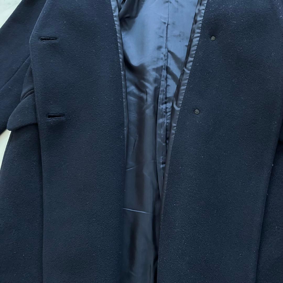 ノーブル MTRチェスターディテールVカラーコート ネイビー 36 カシミヤ混
