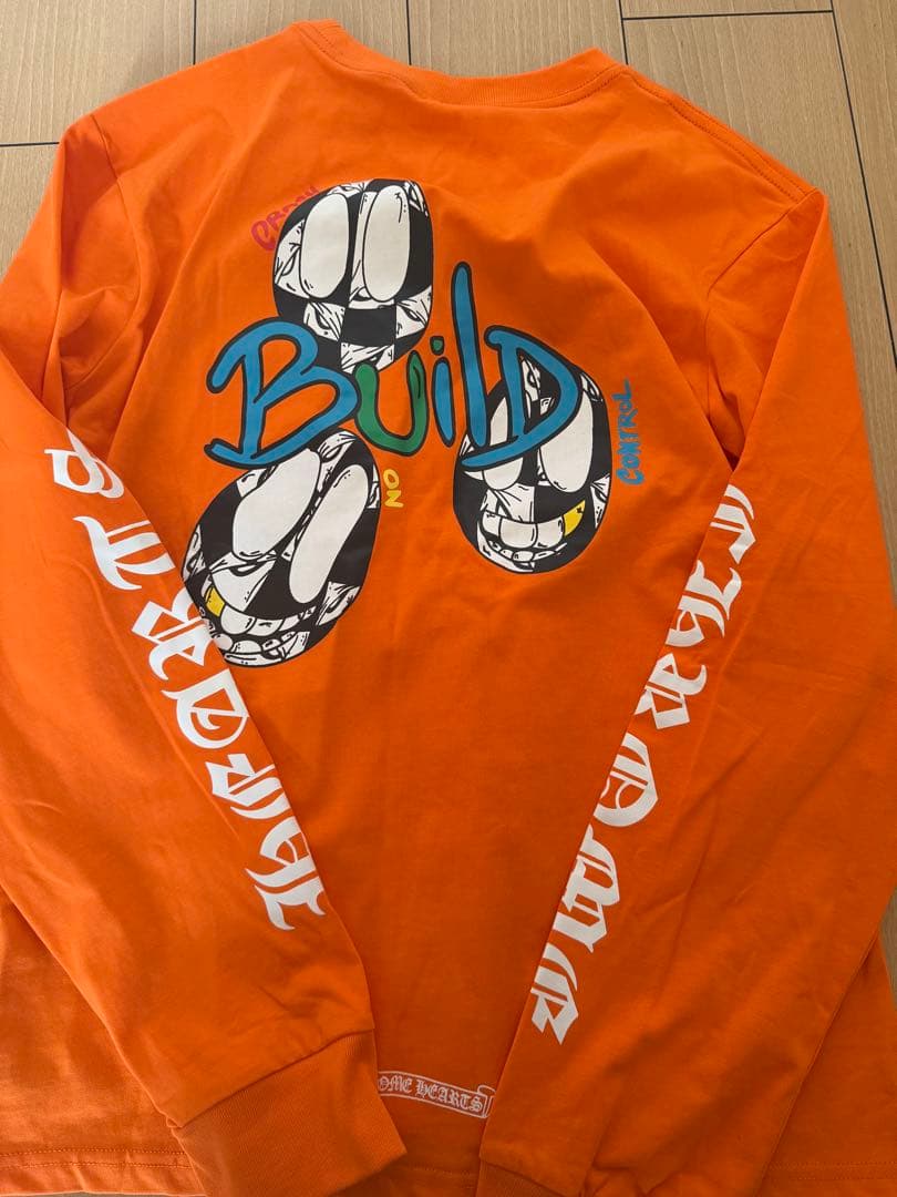 クロムハーツ　オレンジ ロングスリーブ Tシャツ