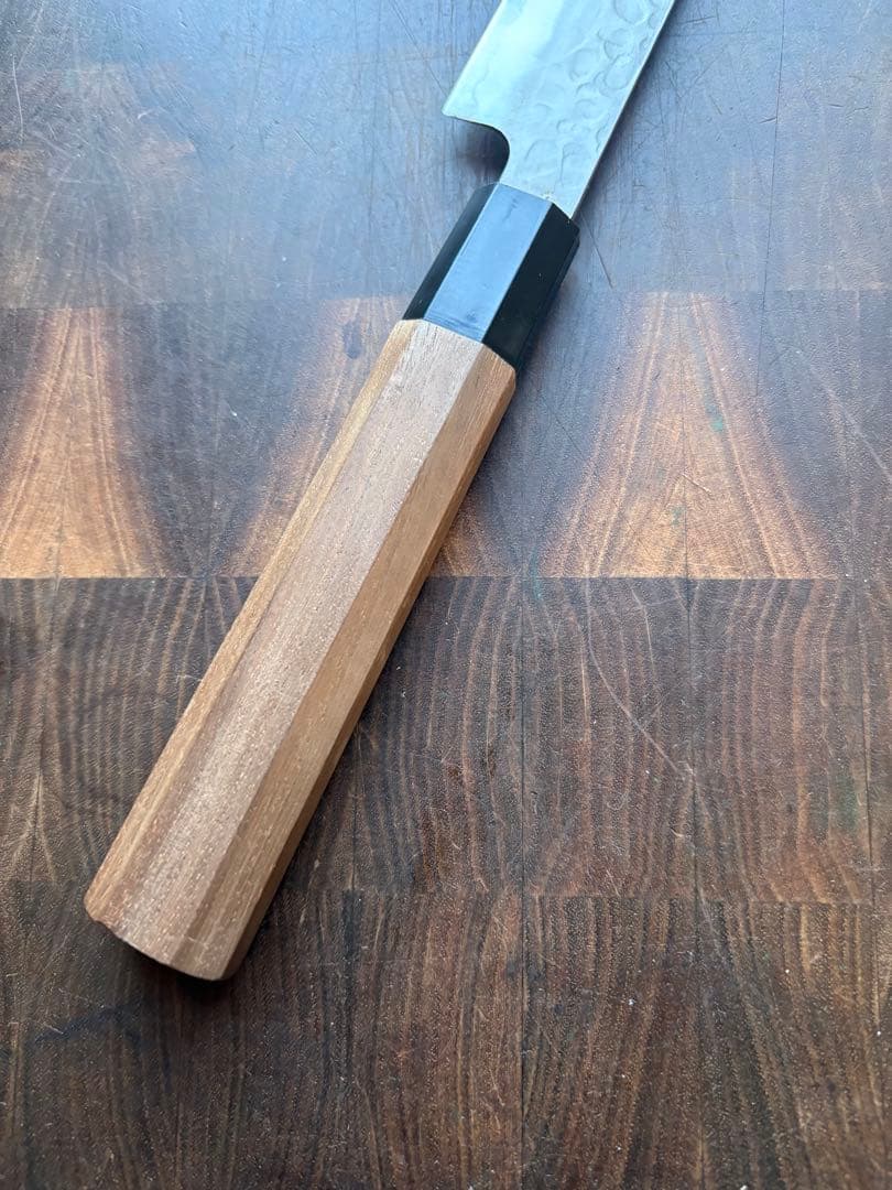 土佐打刃物　龍馬之剣心　銀三　筋引　210mm 包丁　槌目　ステンレス　両刃