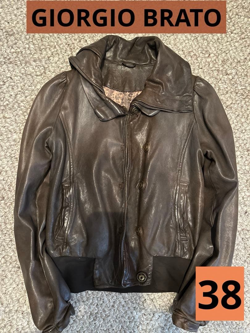 GIORGIO BRATO ジョルジオブラット レザーブルゾン ジャケット 38