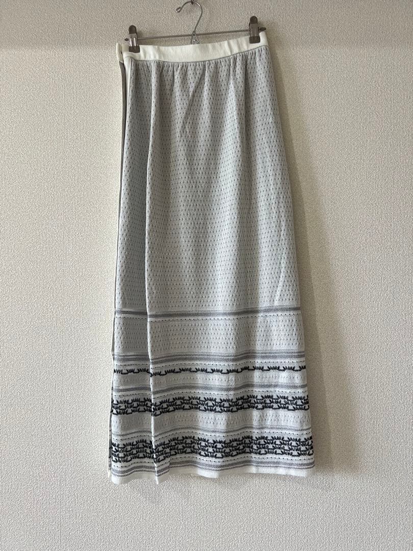 スカート MURRAL Jewel knit skirt (White)