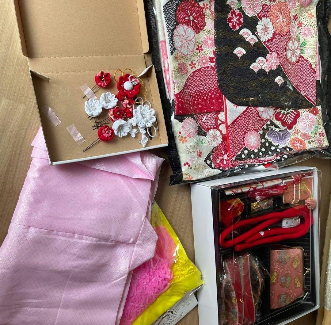 七五三　フルセット　和傘　髪飾りつき