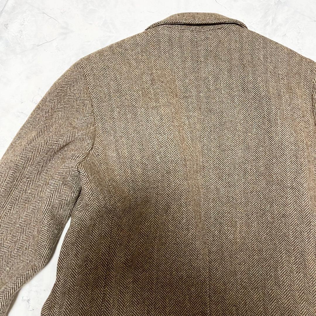美品 SUIT SELECT チェスター ヘリンボーン LL ウール コート