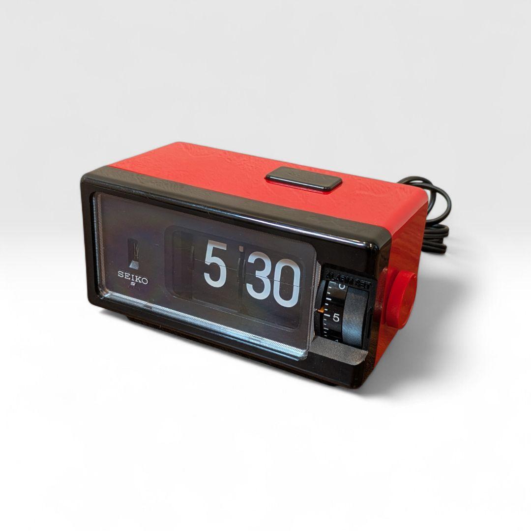 70s 昭和レトロ SEIKO DP690T パタパタ時計 レッド ブラック