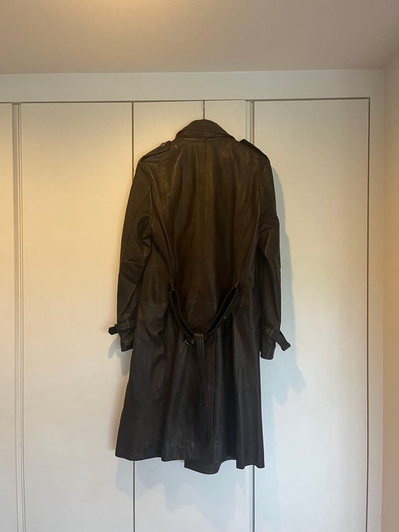 k*0様 PRIGS ブラウンレザー トレンチコート 48