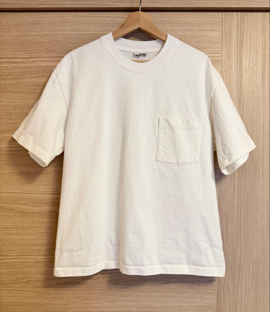 トップス AURALEE Heavy Weight Pocket Tee / WHITE