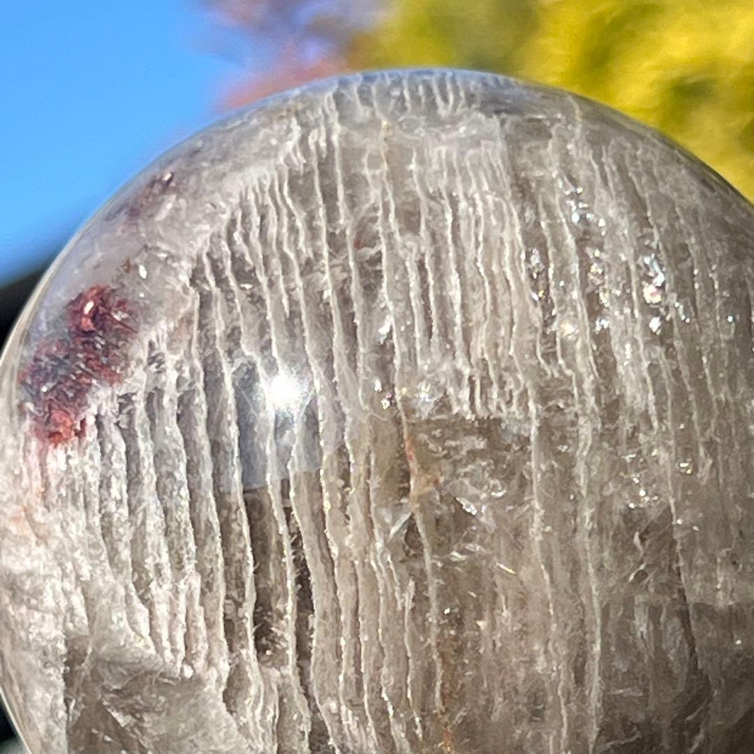 ✳️✨何層にも重なる自然の造形美✨虹入り 千層ガーデンファントム水晶 丸玉 天然石