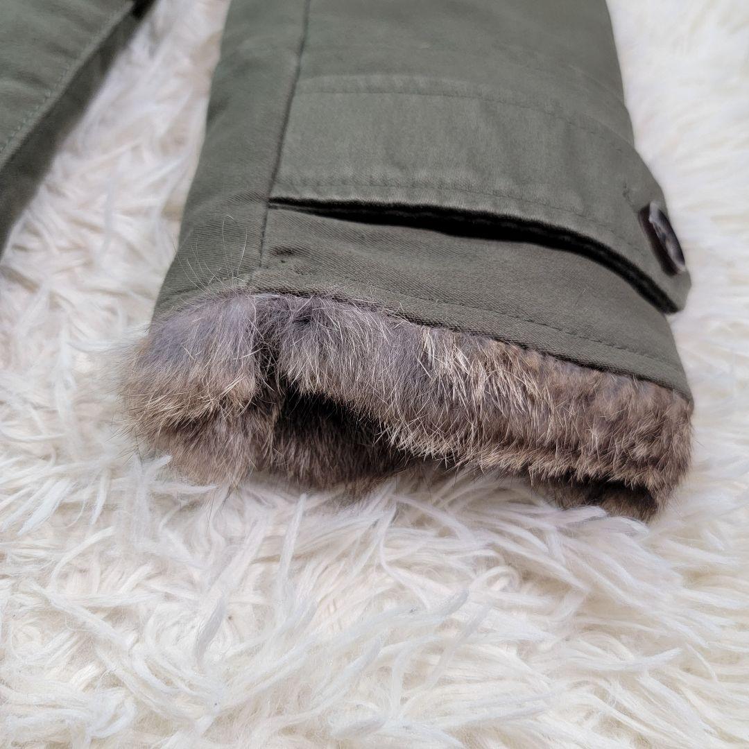 定価19万円 ジュンハシモト ロングトレンチコート 総裏ラビットファー オリーブ