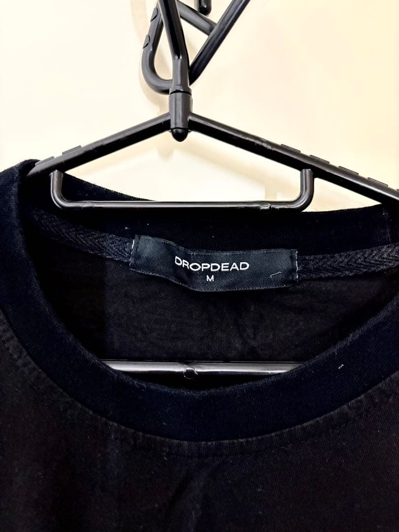 DROPDEAD M 長袖Tシャツ 黒 赤