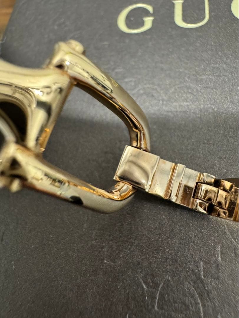 美品GUCCI 1500L ゴールド/ピンクGGシェル文字盤 1Pダイヤ