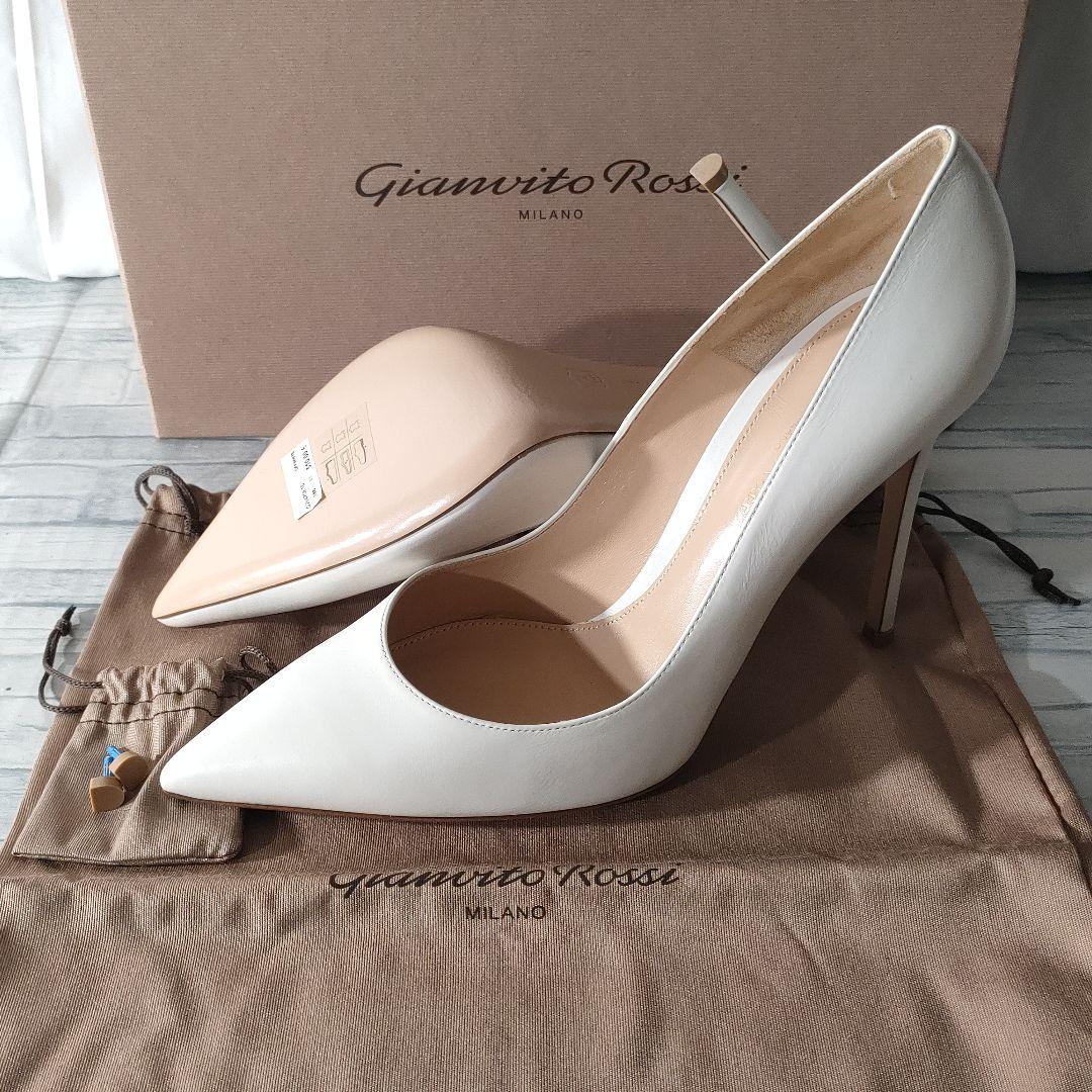 未使用品✨ジャンヴィトロッシ　レザーパンプス　ポインテッドトゥ　白　41