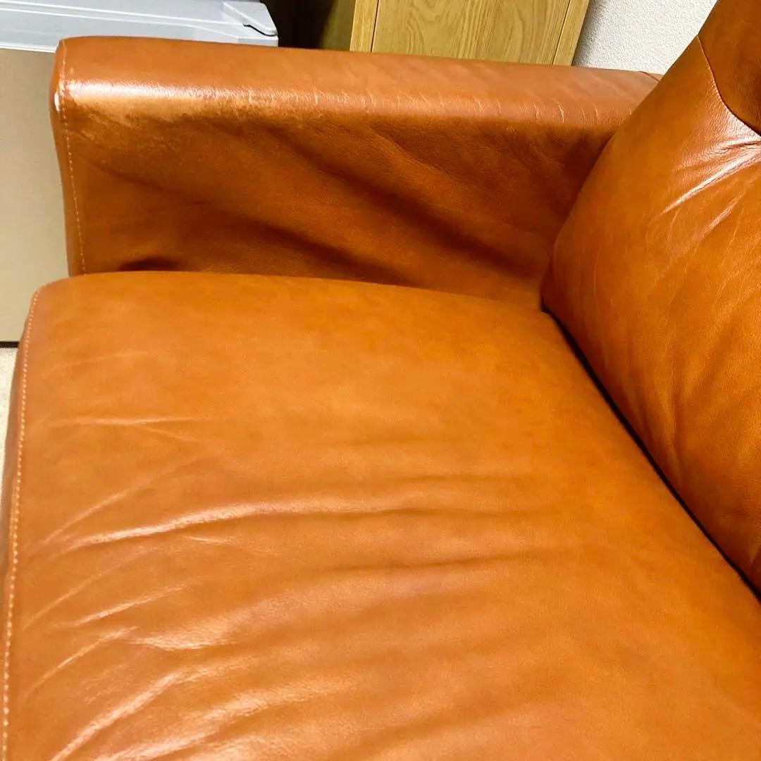 本革ブラウン3人掛けレザーソファ ニトリ