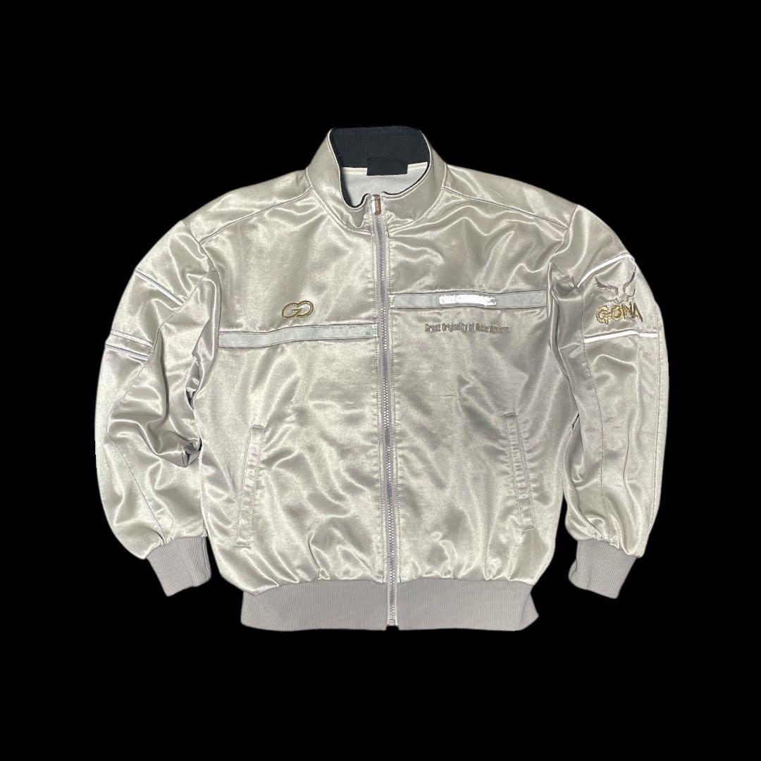 ジャケット シルバー 刺繍　トラックジャケット　 90s ストリート　Y2K