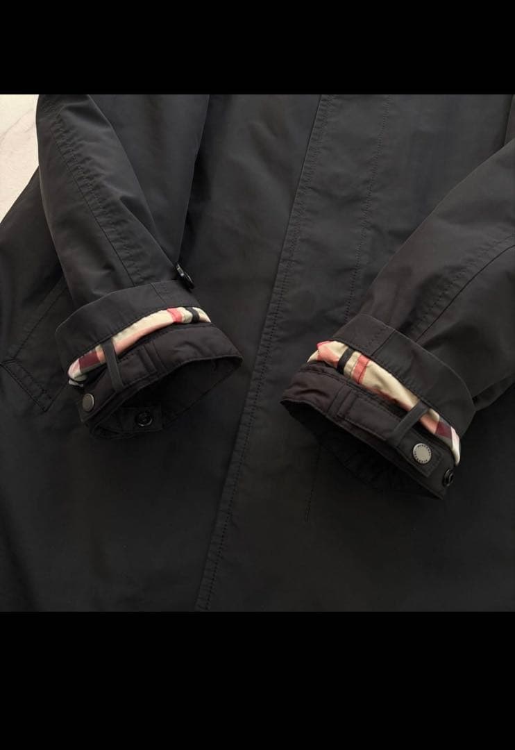 バーバリー 4way ステンカラーコート ダウン ライナー ノバチェック 黒 M