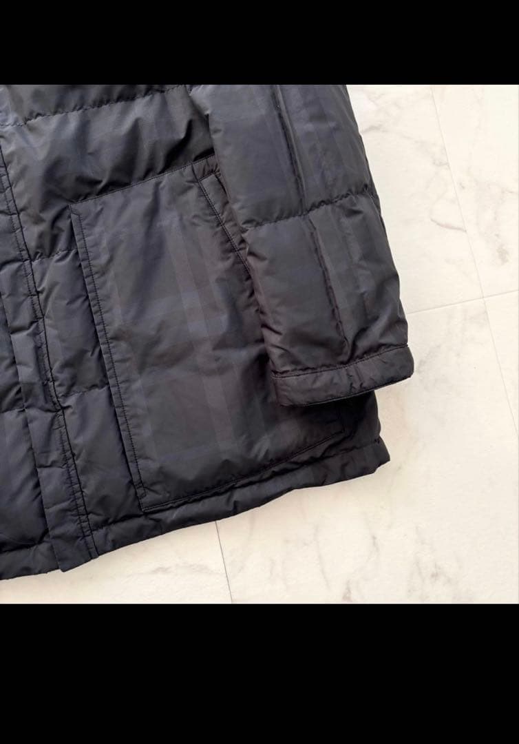 バーバリー 4way ステンカラーコート ダウン ライナー ノバチェック 黒 M