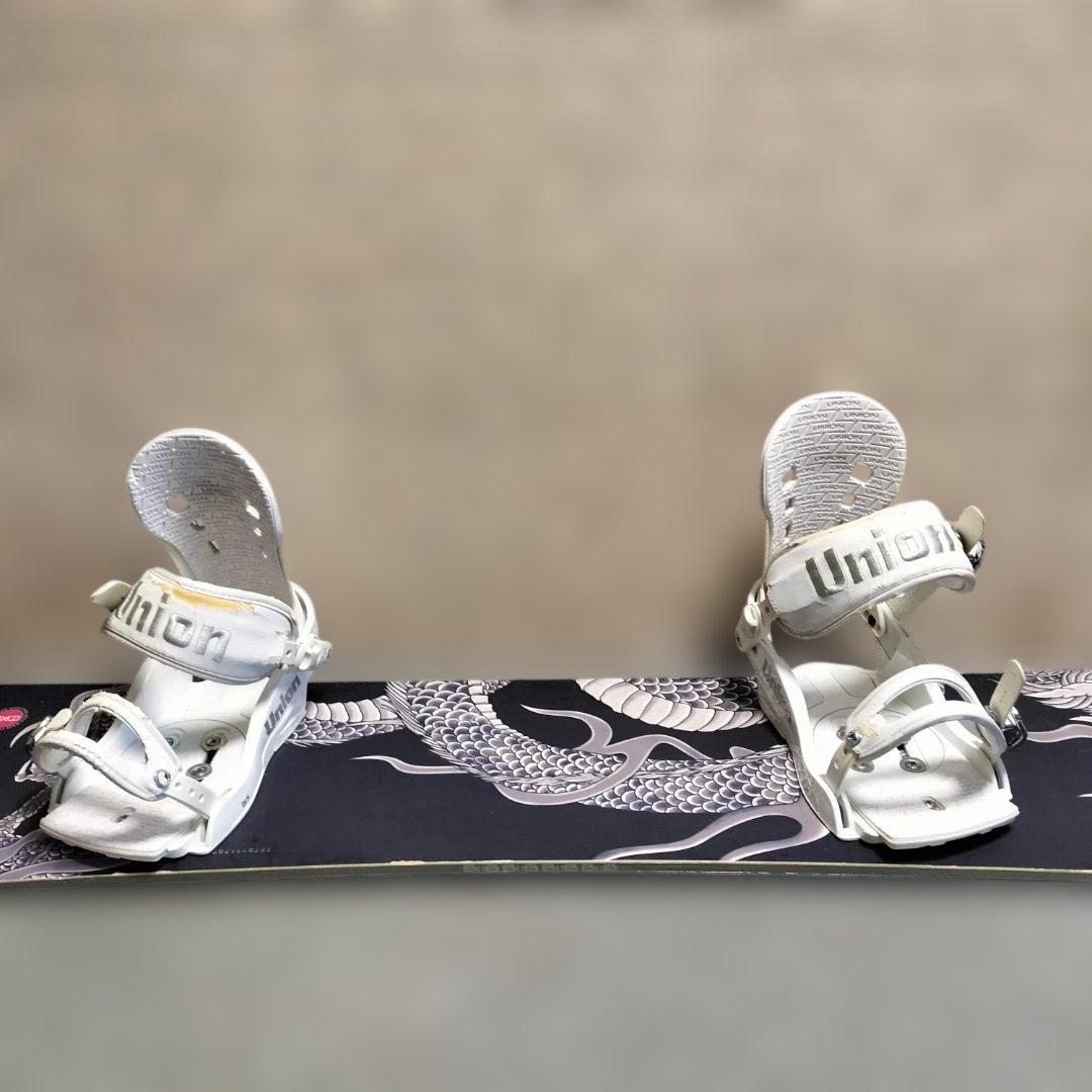 【眞空雪板等】スノーボード 3点セット（龍・ドラゴン）＋Unionビンディング