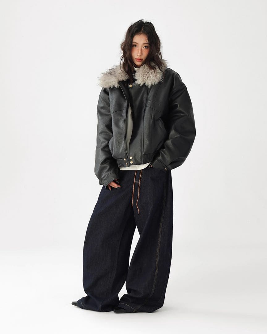 【日本未上陸】ACESTUDIOS 25AW ファーレザーブルゾンジャケット